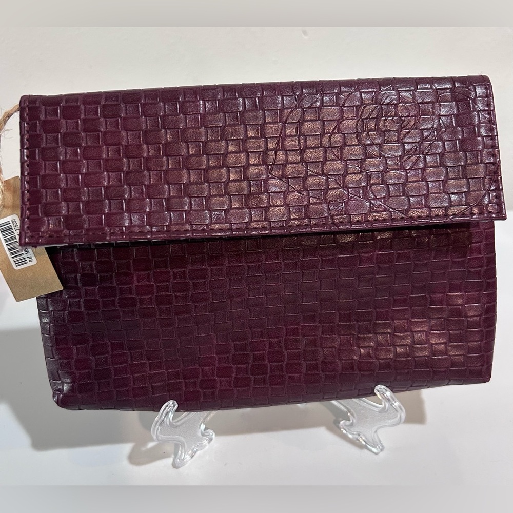 Sisley Paris Black Rose Cosmetic Pouch NWT | Textured Faux Leather Floral Lining